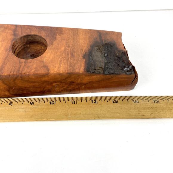 Live Edge Walnut Wood Tea Light Holder Centerpiece - Picture 5 of 9